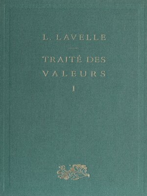 cover image of Traité des valeurs (1)
